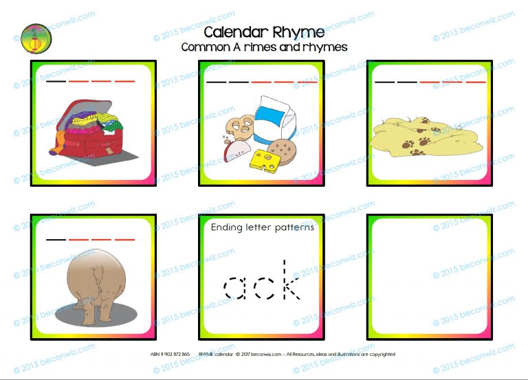 rhyming calendar routine