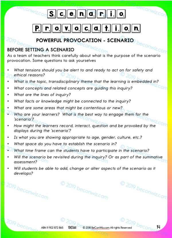 POWERFUL PROVOCATIONS: SCENARIOS