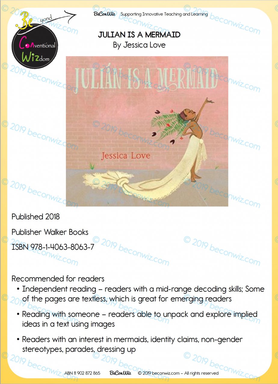 READING ACTIVITIES – JULIAN IS A MERMAID